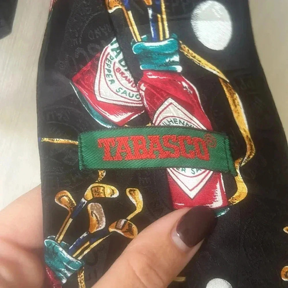100% silk Tabasco Golf tie - Picture 3 of 5